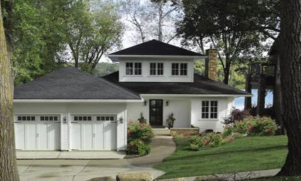 white steel garage door