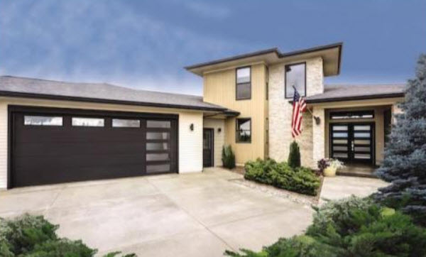 dark brown insulated steel garage door