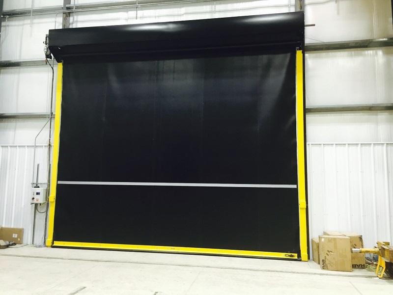 black high speed rubber commercial door 