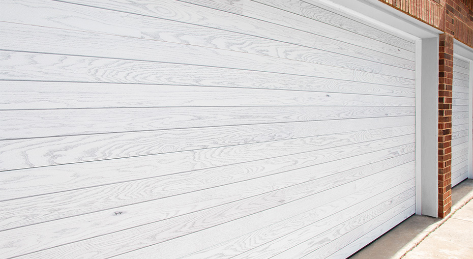 white plank garage