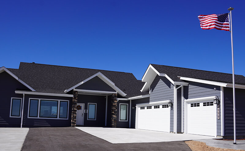 Tunnels to Towers Home White Garage Door