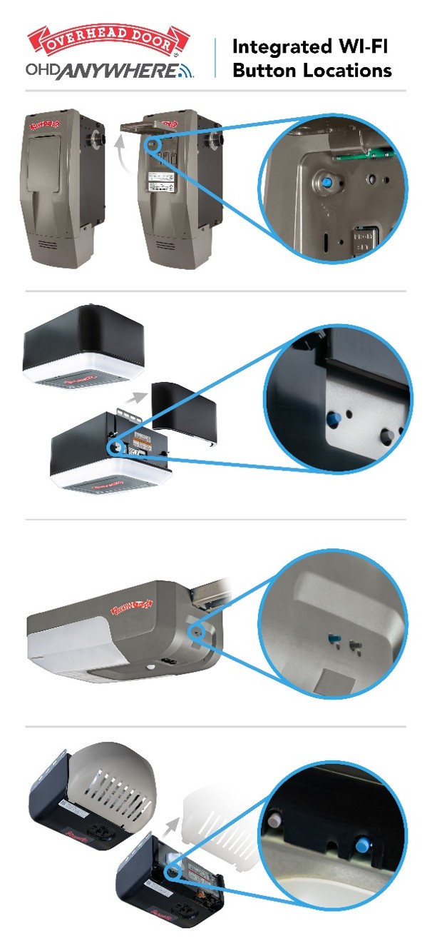 garaged door opener button location examples