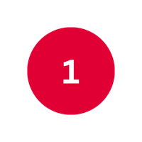 red circle with a white number 1 inside