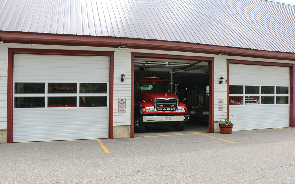 sectional steel commercial doors with windows