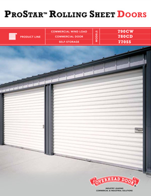 image of rolling sheet door brochure first page