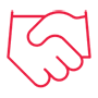 red handshake partnership icon