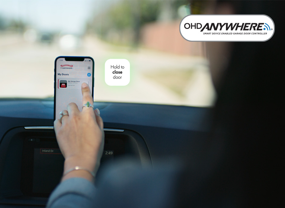 ohd anywhere garage opener app in car