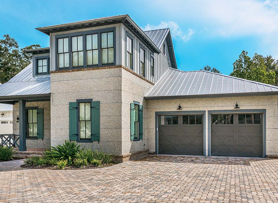 custom wood garage door modern house