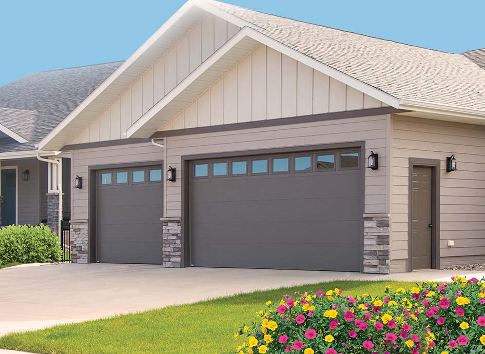 black satin glass garage door