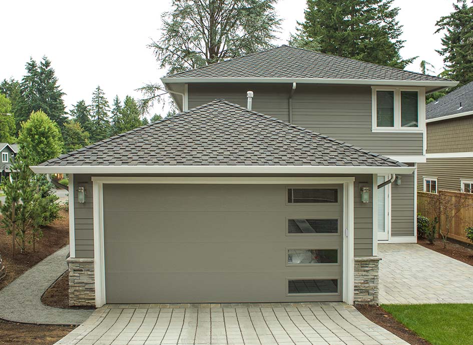 black satin glass garage door