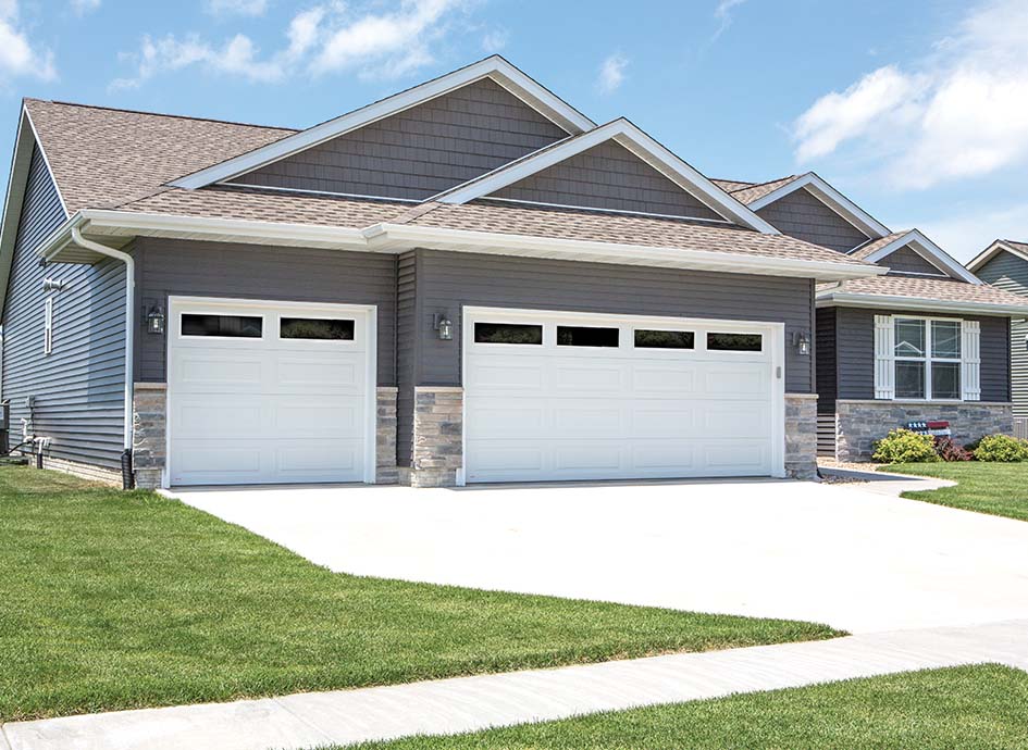 white garage door double