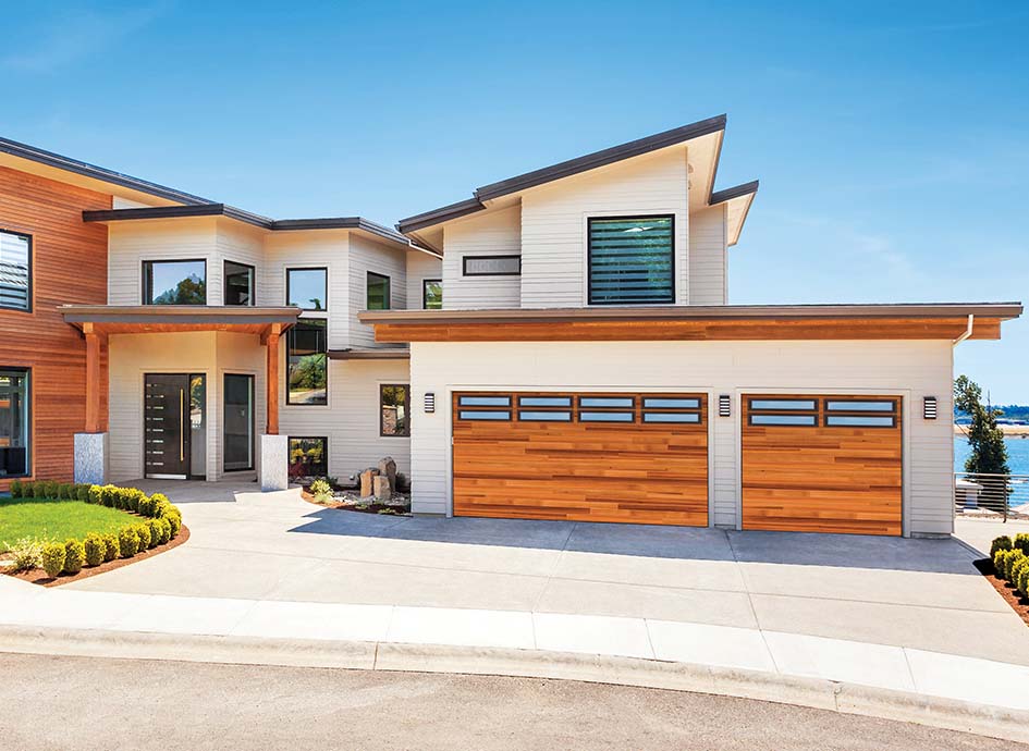 artisan wood grain garage door 2 car