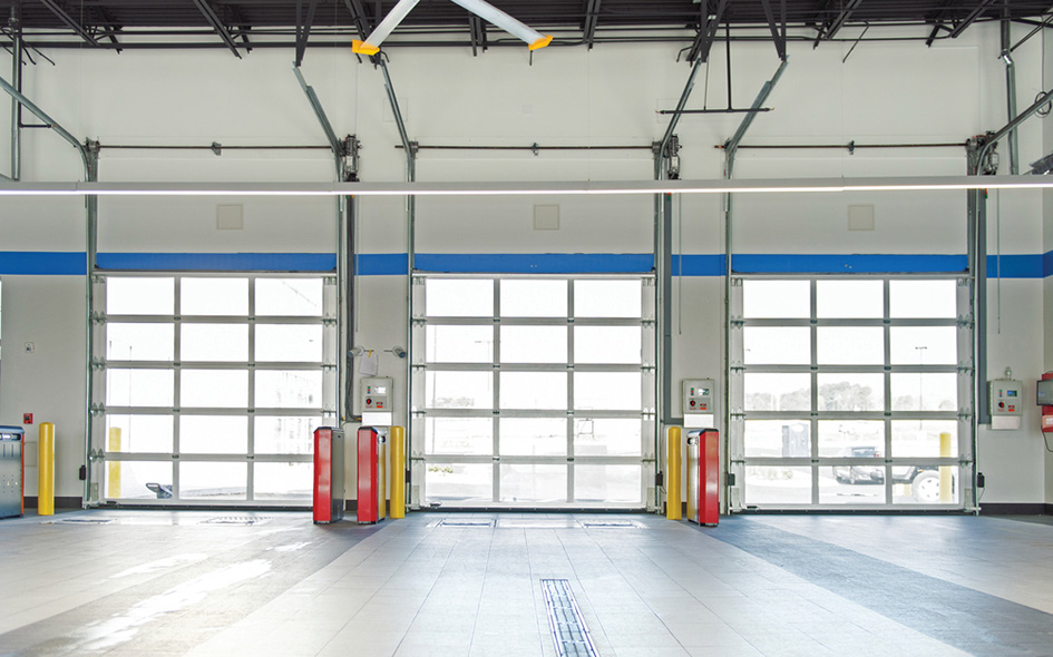 inside view of clear aluminum glass commercial door