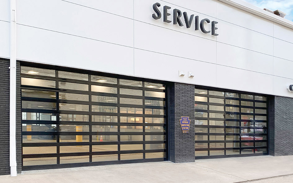 black aluminum commercial door