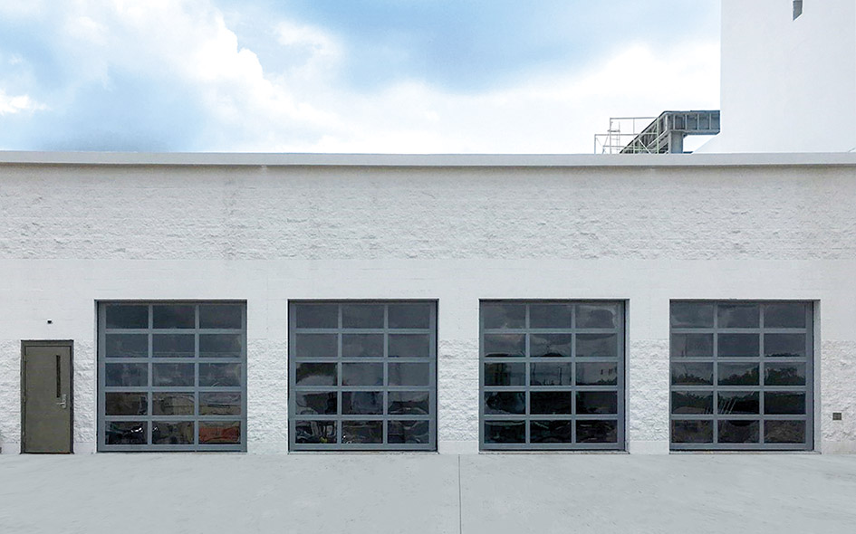 gray aluminum commercial door