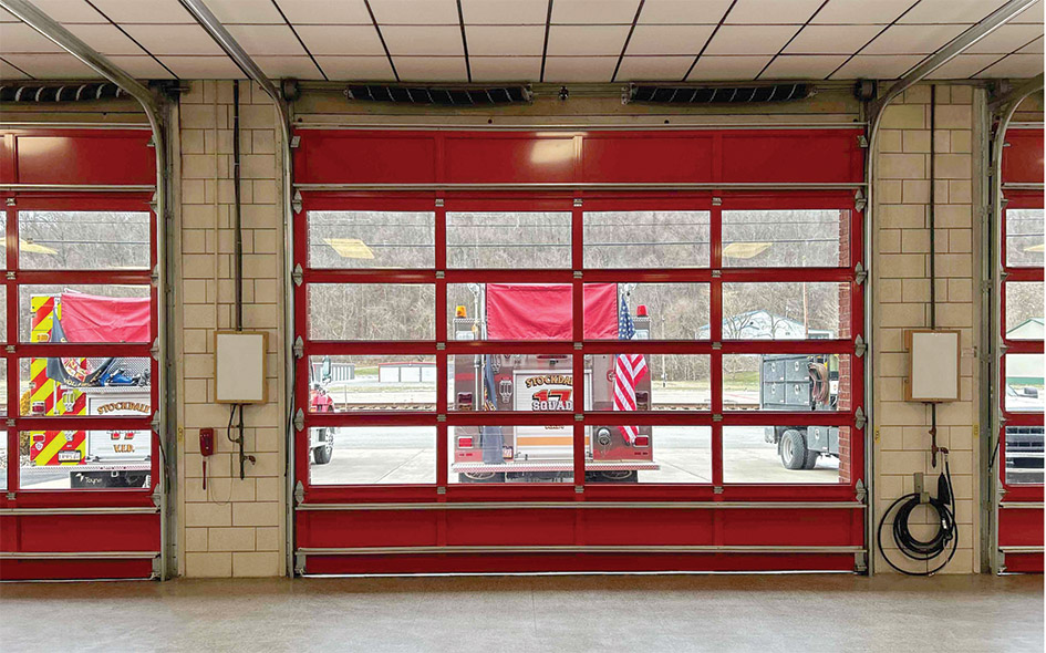 red aluminum commercial door