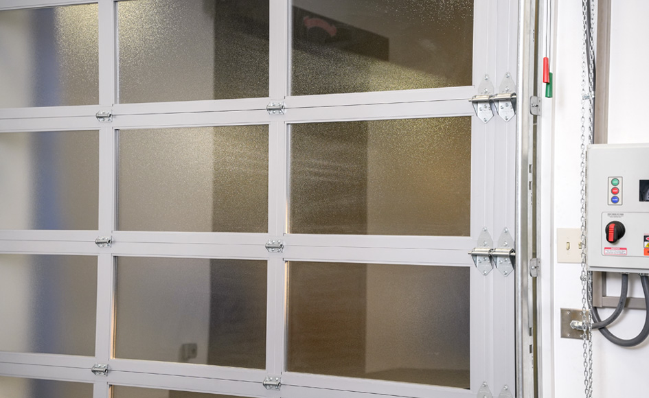 aluminum commercial door close up
