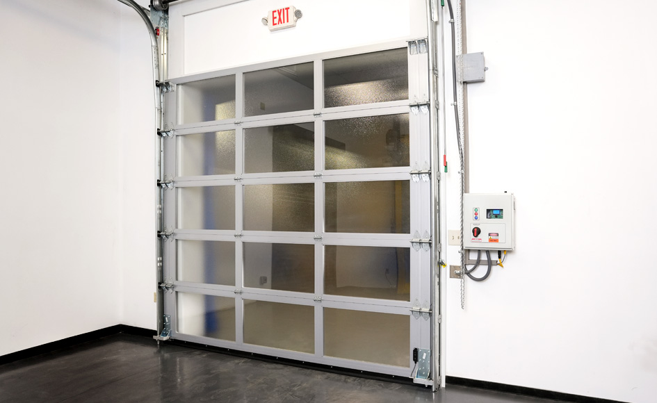 aluminum commercial door in a building