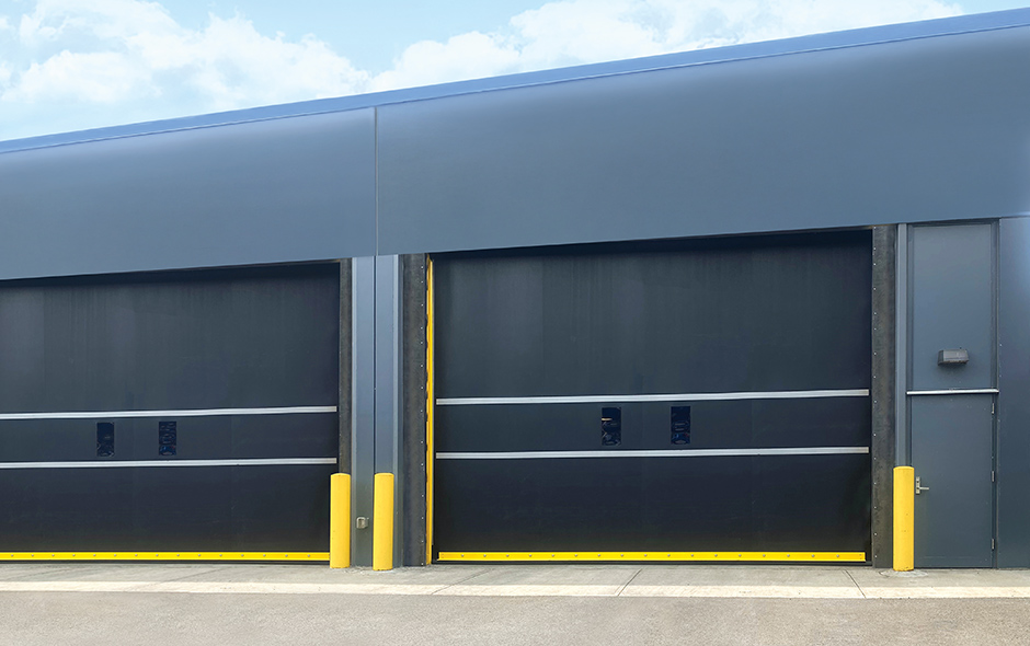 black high speed rubber door