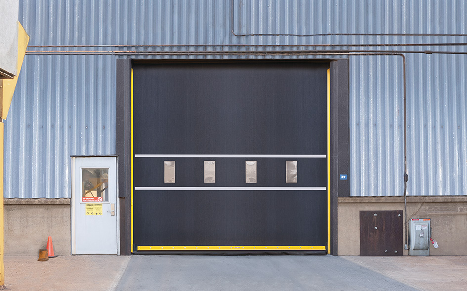 black high speed rubber commercial door