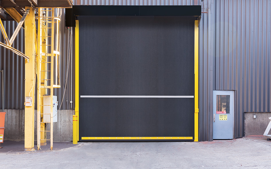 black high speed rubber commercial door