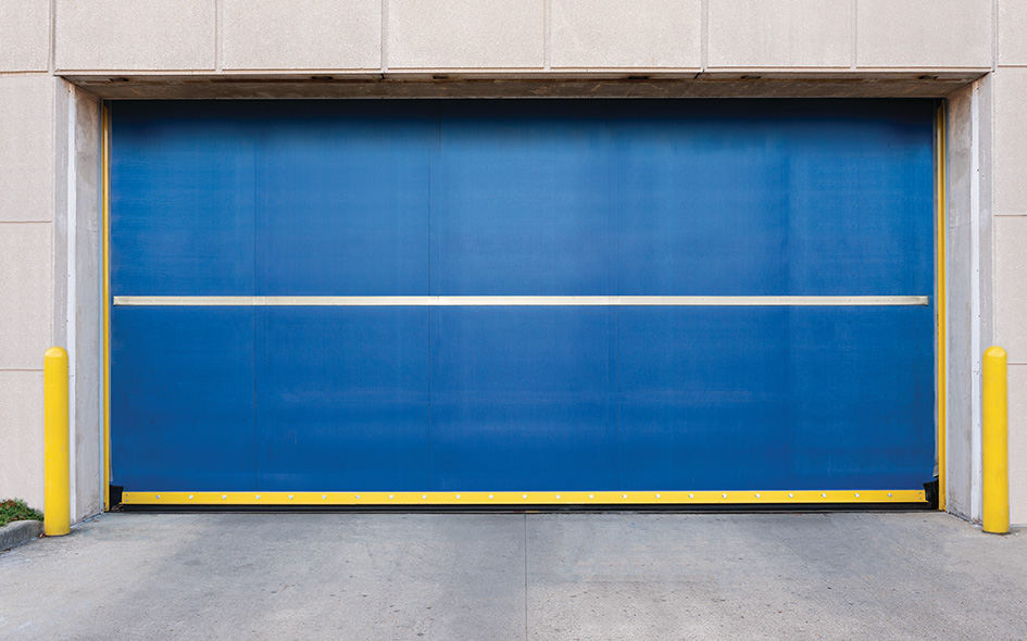 blue high speed rubber commercial door