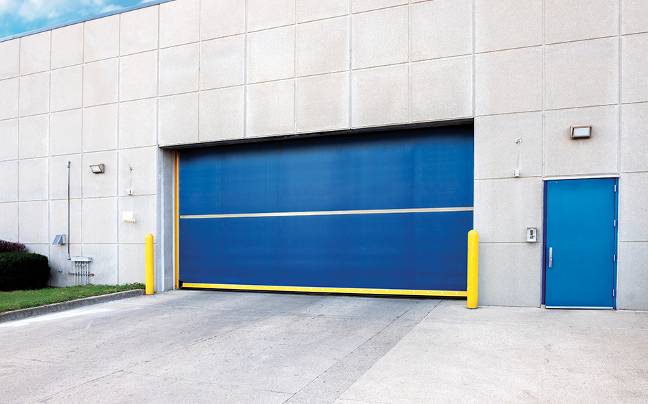 blue high speed rubber commercial door