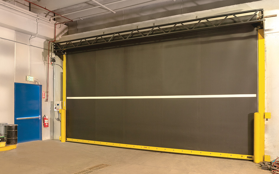 black high speed rubber commercial door