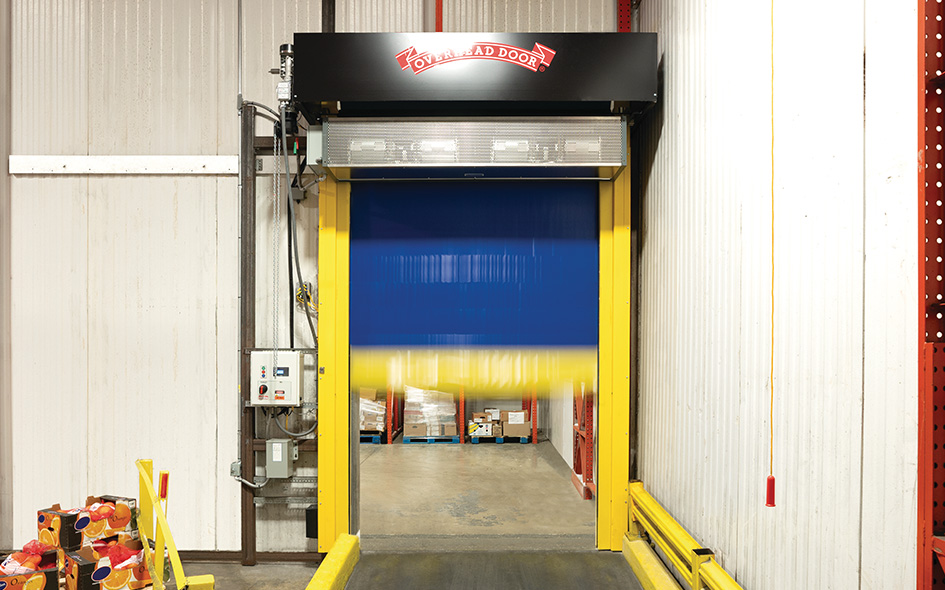 high speed insulated fabric commercial door
