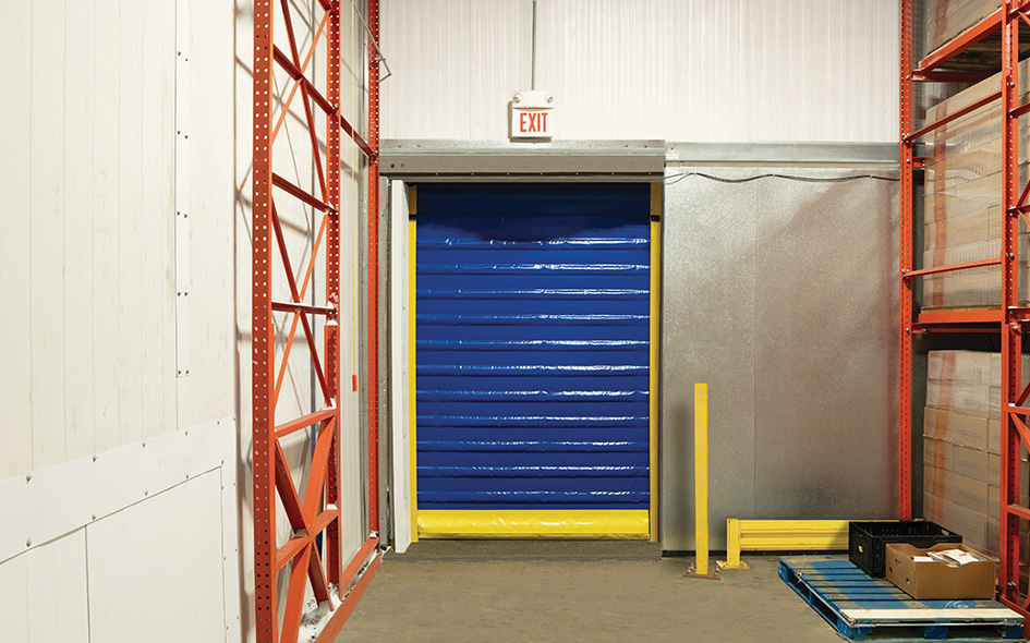 high speed insulated fabric commercial door