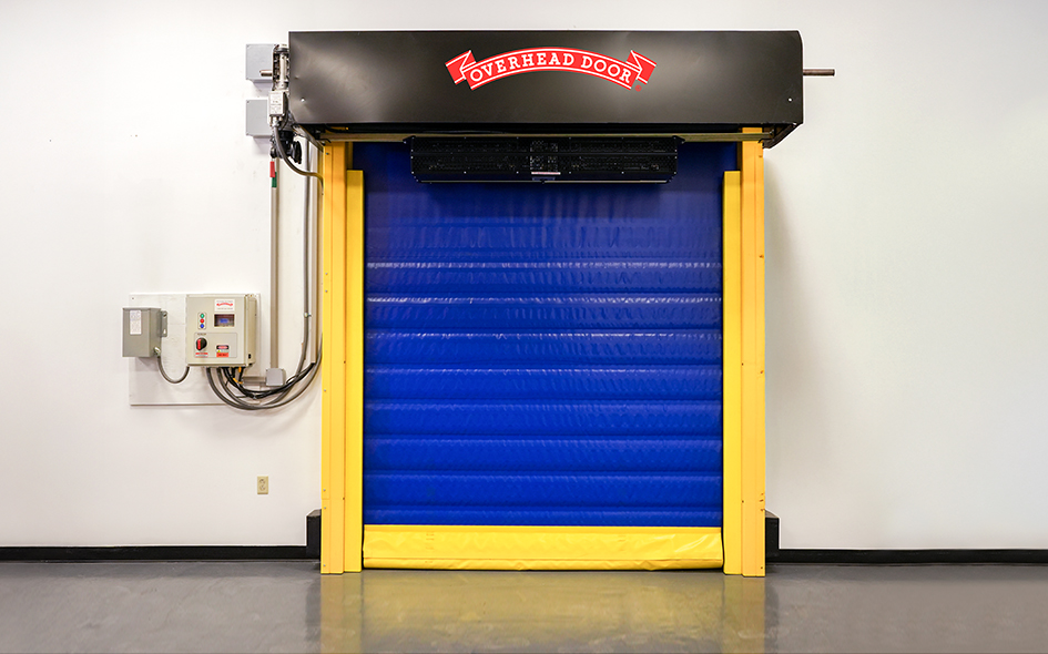 blue high speed fabric door
