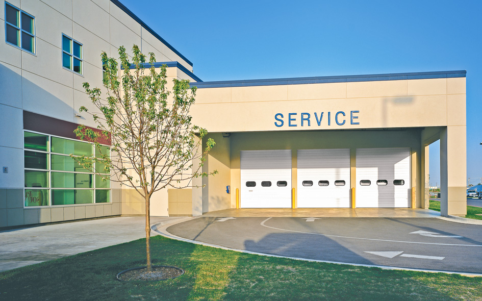 white sectional steel commercial doors