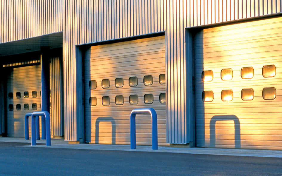 black sectional steel commercial doos