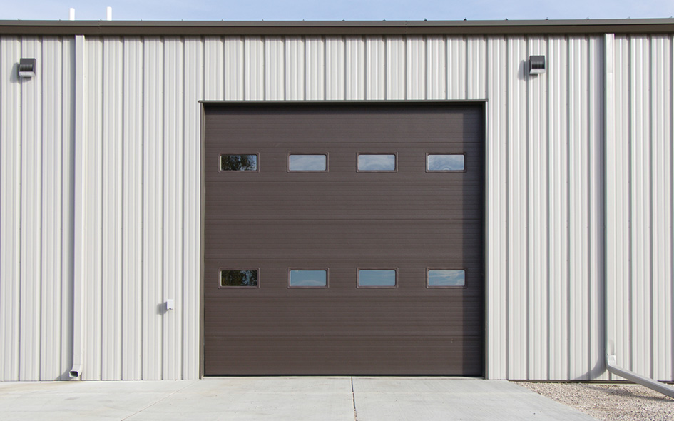 brown sectional steel commercial door