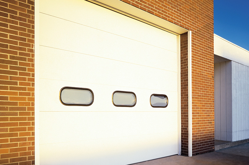 white sectional steel commercial door