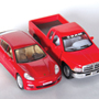 clear polycarbonate glass swatch with two toy cars