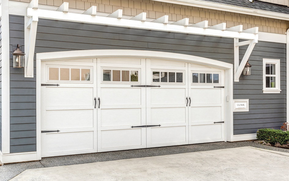 white insulated steel garage door