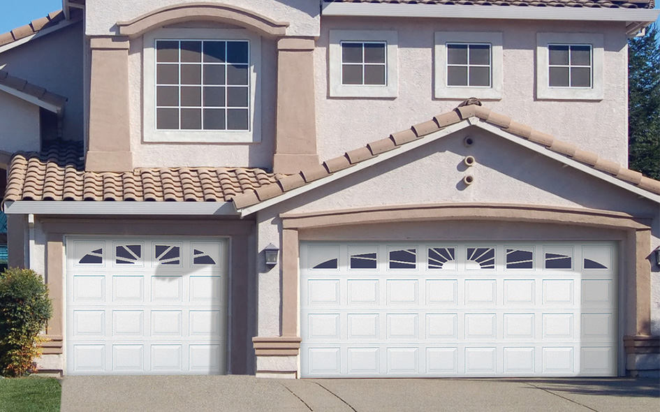 glacier white vinyl garage doors