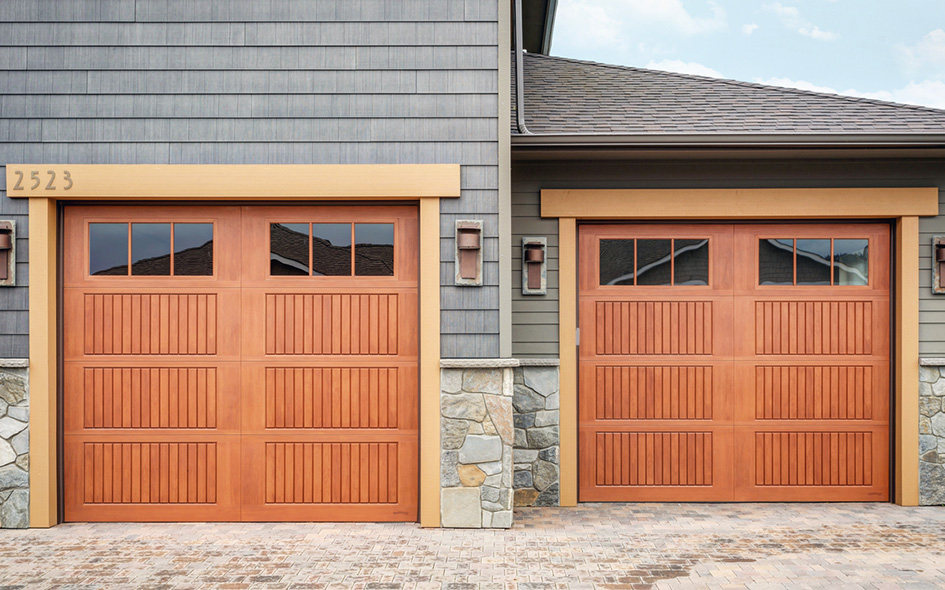 cherry fiberglass garage doors