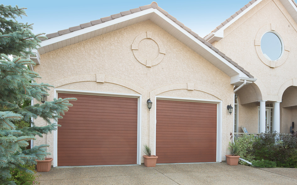 red oak fiberglass garage doors