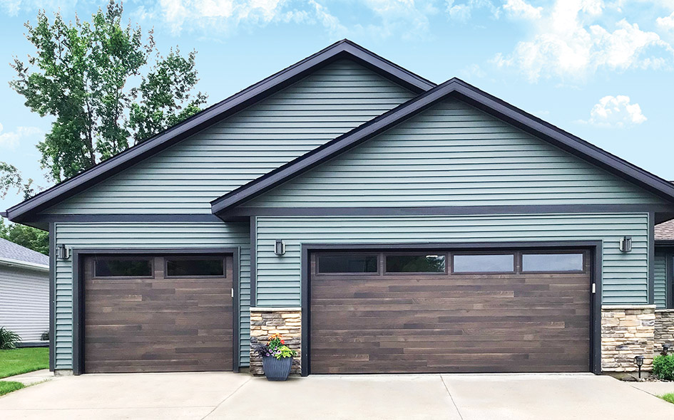 medium oak insulated steel garage door