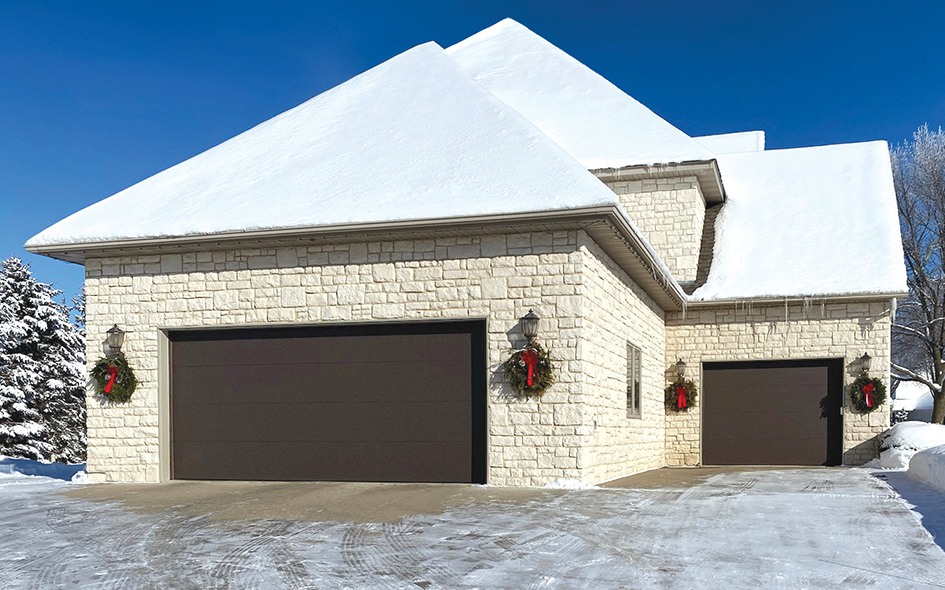 dark bronze insulated steel garage door