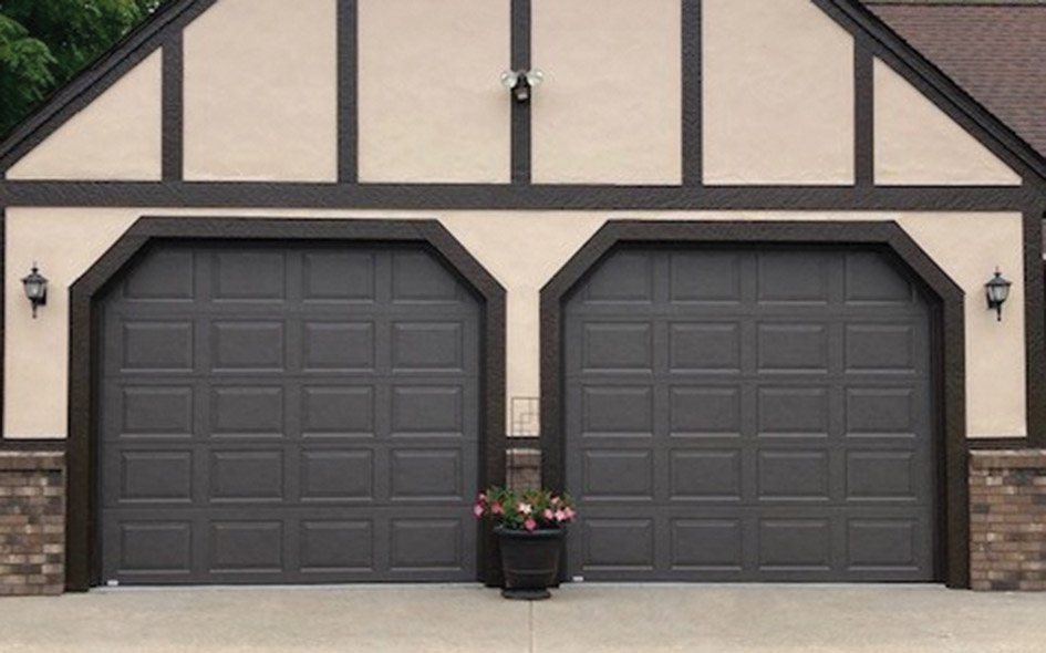 brown insulated steel garage door