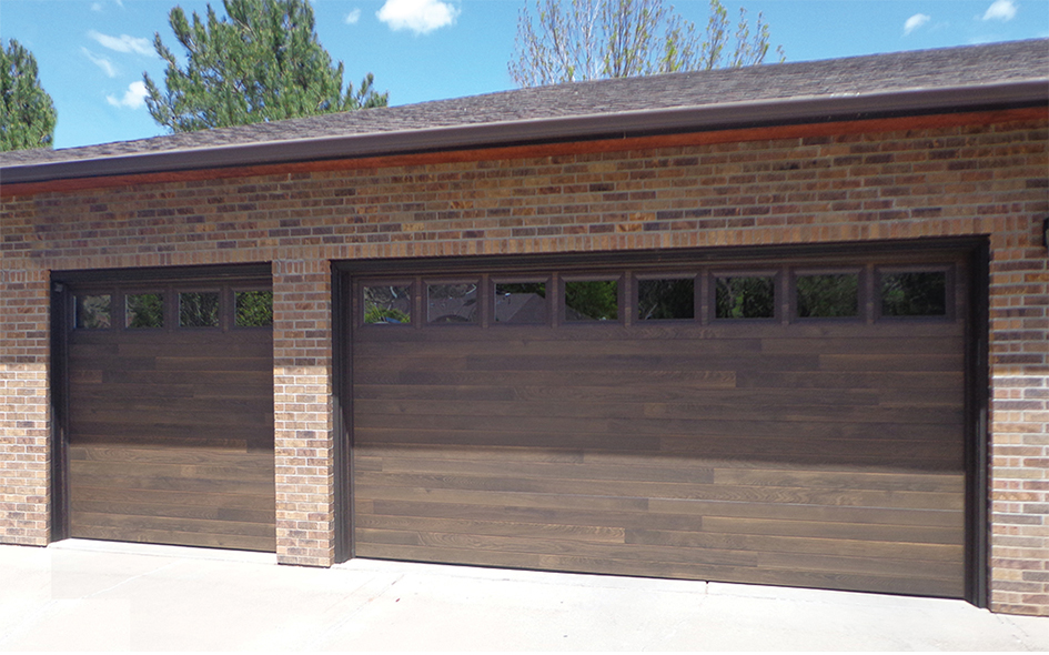 medium oak insulated steel garage door