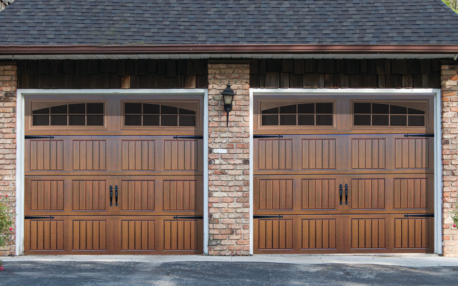 golden oak vertical short panel insulated steel garage door