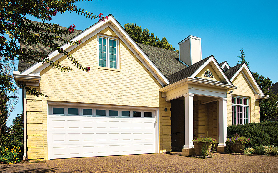 white traditional steel door