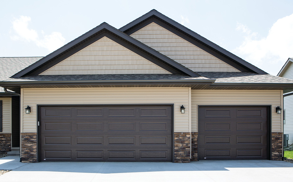 brown traditional steel garage door