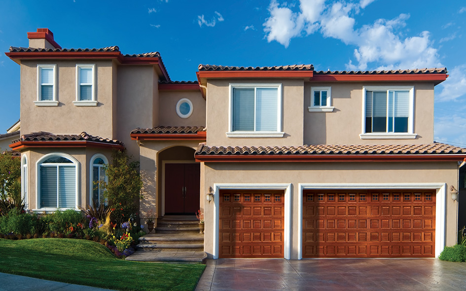 traditional wood garage door