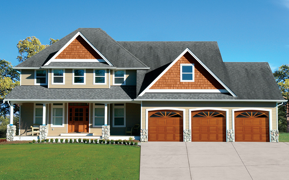 traditional wood garage door