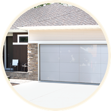 aluminum garage door in a circular layout